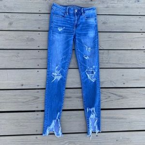 American Eagle High Rise Distressed Jeans